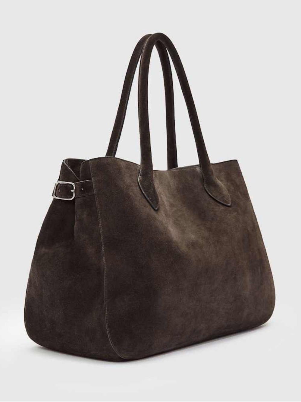 Reformation Oversized Patrizia Bag in Chocolate Brown Boss Suede Purse $598 - Picture 2 of 12
